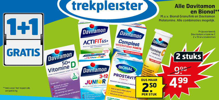 Davitamon   voedingssupplement, multivitaminen folder aanbieding bij  Trekpleister - details