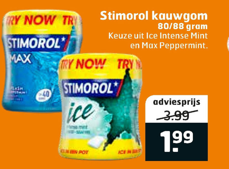 Stimorol   kauwgom folder aanbieding bij  Trekpleister - details