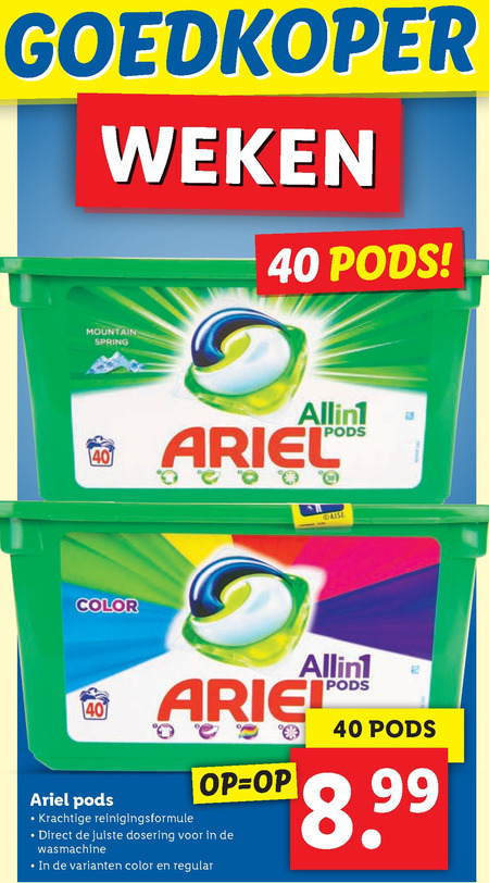 Ariel   wasmiddel folder aanbieding bij  Lidl - details