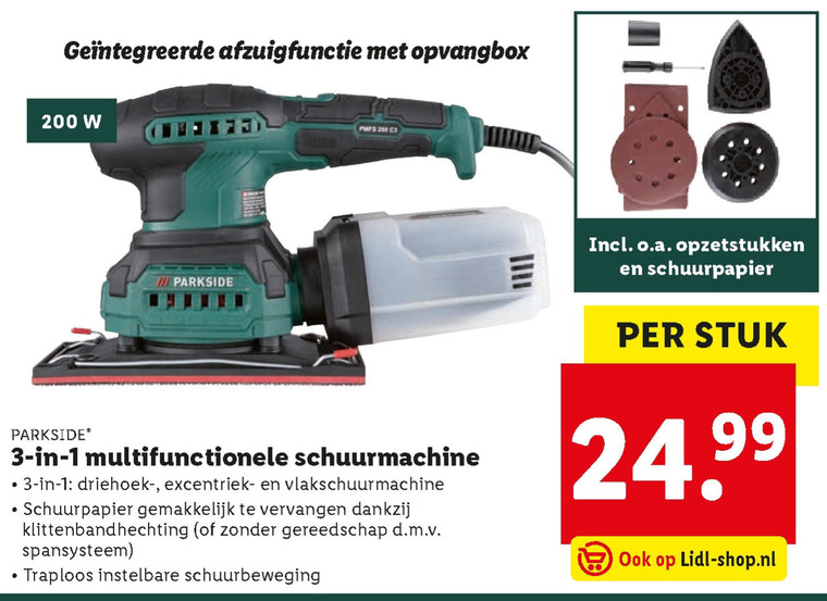 Parkside   schuurmachine folder aanbieding bij  Lidl - details