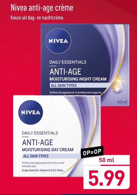 Nivea   nachtcreme, dagcreme folder aanbieding bij  Aldi - details