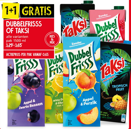 Dubbelfrisss   fruitdrank folder aanbieding bij  Jan Linders - details