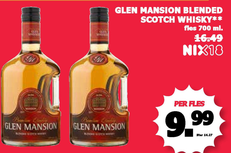 Glen Mansion   whisky folder aanbieding bij  MCD Supermarkt Basis - details