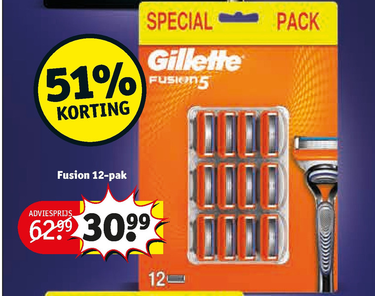 Gillette   scheermesjes folder aanbieding bij  Kruidvat - details