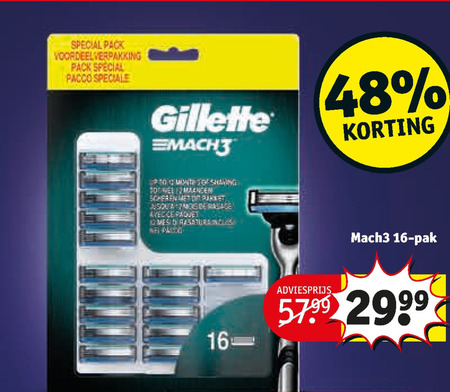 Gillette   scheermesjes folder aanbieding bij  Kruidvat - details