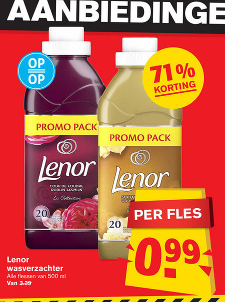 Lenor   wasverzachter folder aanbieding bij  Hoogvliet - details