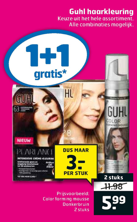 Guhl   haarkleuring folder aanbieding bij  Trekpleister - details