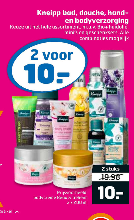 Kneipp   massageolie, bodylotion folder aanbieding bij  Trekpleister - details