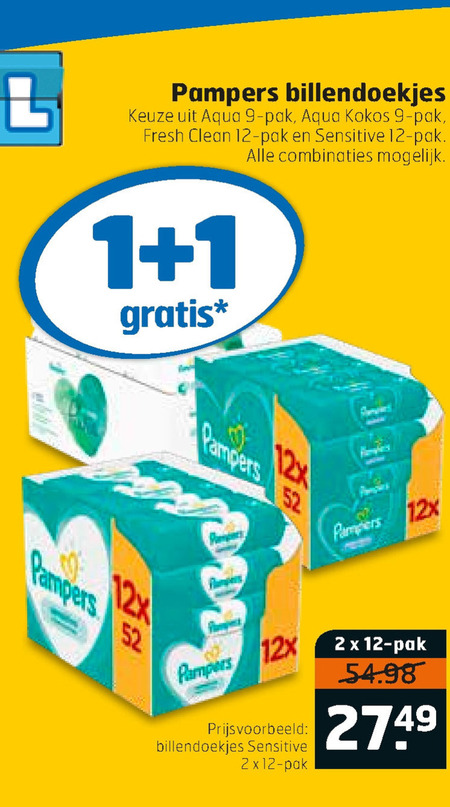 Pampers   billendoekjes folder aanbieding bij  Trekpleister - details