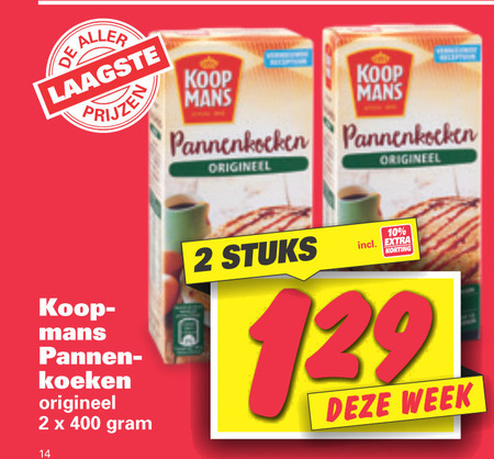 Koopmans   pannenkoekenmix folder aanbieding bij  Nettorama - details