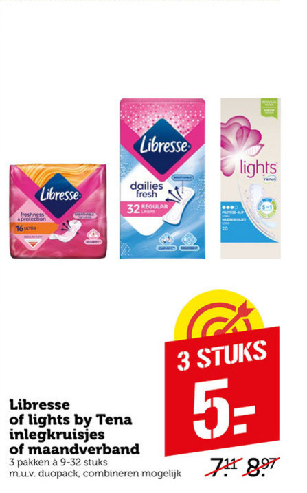 Libresse   inlegkruisjes, maandverband folder aanbieding bij  Coop - details