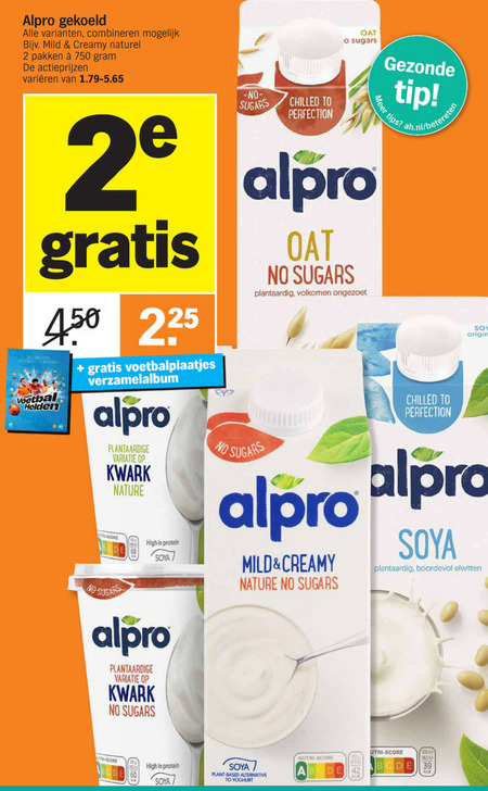 Alpro   soja zuivel, soja melk folder aanbieding bij  Albert Heijn - details