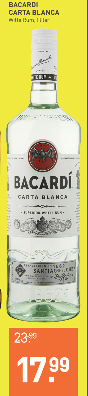 Bacardi   rum folder aanbieding bij  Gall & Gall - details