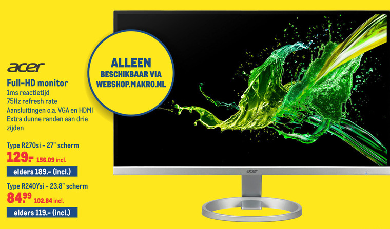 Acer   monitor folder aanbieding bij  Makro - details