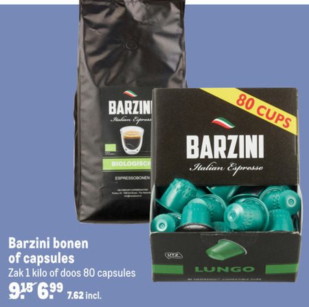 Barzini   koffiecups, koffiebonen folder aanbieding bij  Makro - details