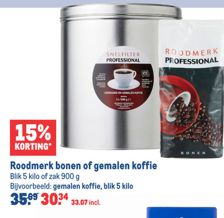 Roodmerk Professional   koffie, koffiebonen folder aanbieding bij  Makro - details