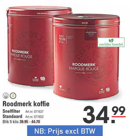 Alex Meijer   koffie folder aanbieding bij  Sligro - details