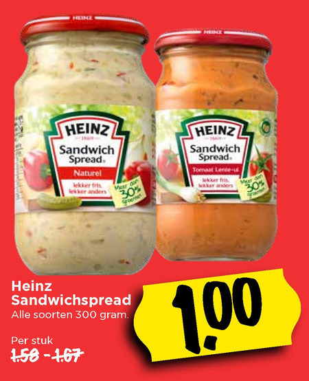 Heinz   sandwich spread folder aanbieding bij  Vomar - details