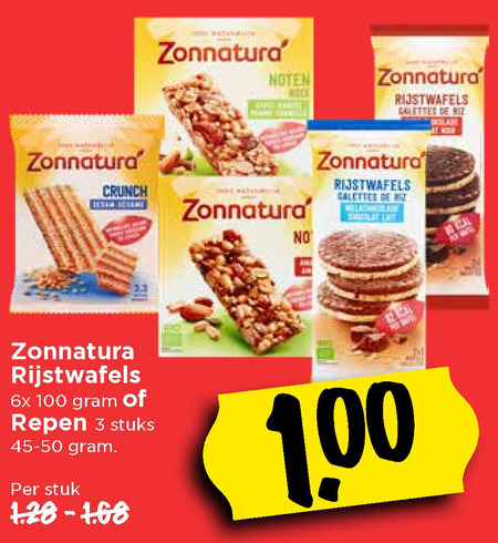 Zonnatura   mueslireep, rijstwafels folder aanbieding bij  Vomar - details