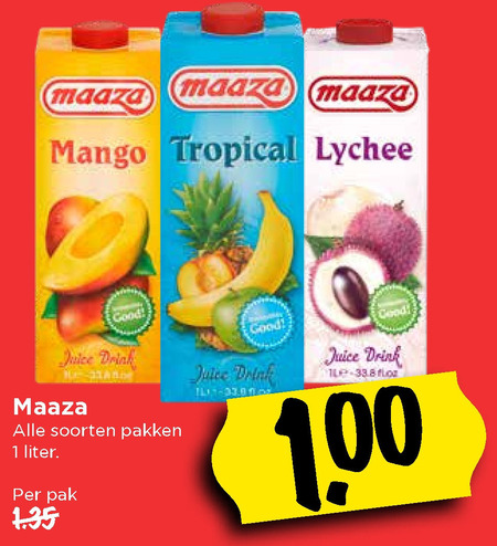 Maaza   fruitdrank folder aanbieding bij  Vomar - details