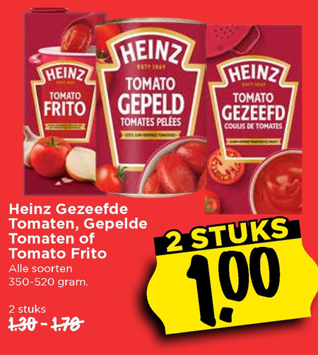 Heinz   tomatenpuree, tomatenblokjes folder aanbieding bij  Vomar - details