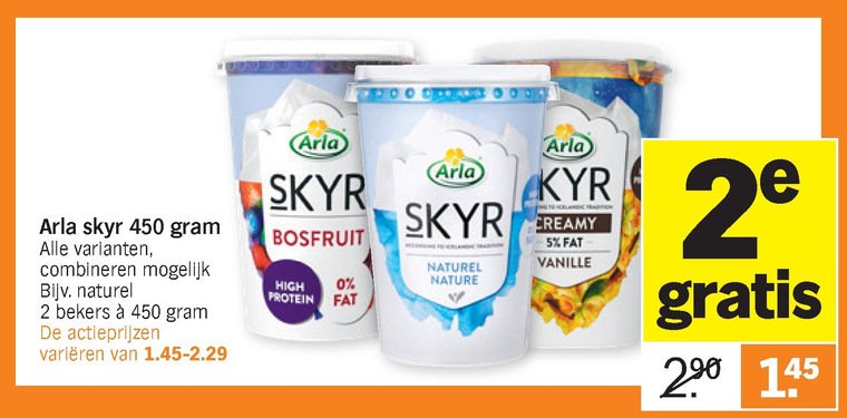 Arla   vruchtenyoghurt, yoghurt folder aanbieding bij  Albert Heijn - details