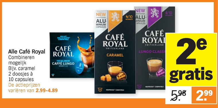 Cafe Royal   dolce gusto capsules, koffiecups folder aanbieding bij  Albert Heijn - details