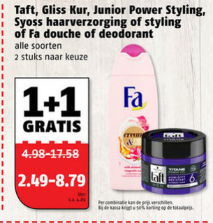 Fa   haarverzorging, deodorant folder aanbieding bij  Poiesz - details