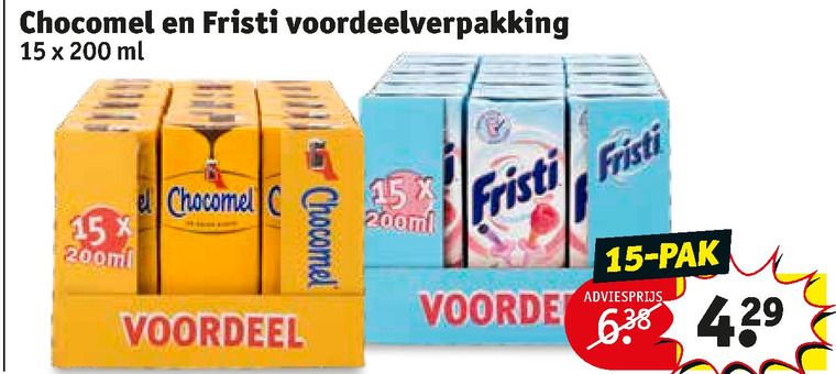 Fristi   drinkyoghurt, chocolademelk folder aanbieding bij  Kruidvat - details