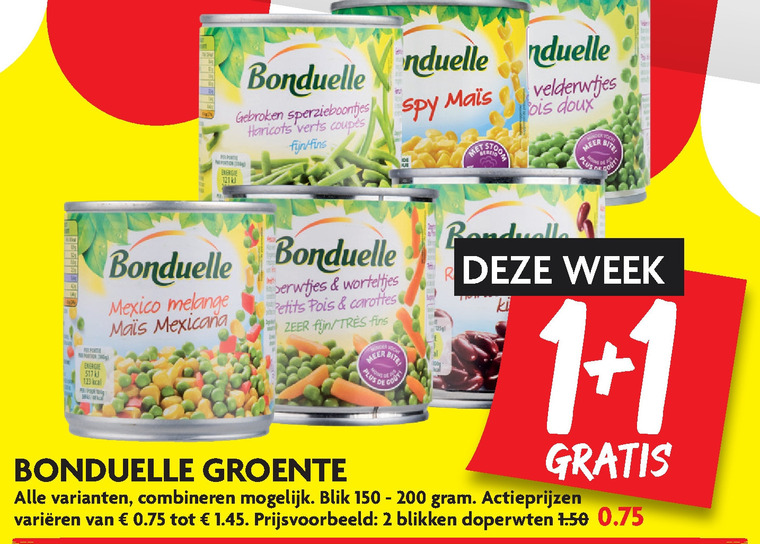 Bonduelle   groenteconserven folder aanbieding bij  Dekamarkt - details