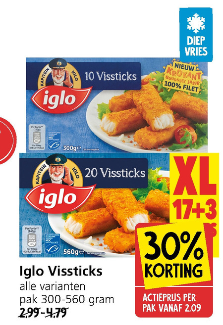 Iglo   vissticks folder aanbieding bij  Jan Linders - details