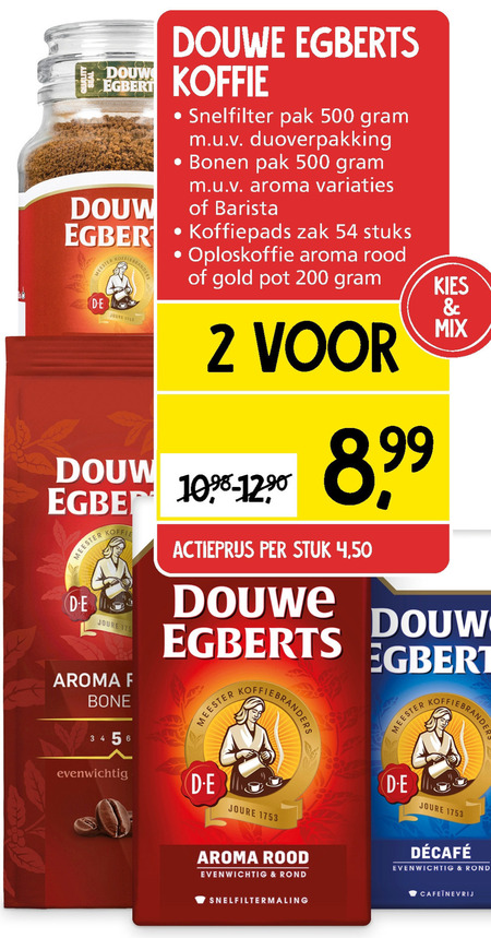 Douwe Egberts   koffie, koffiebonen folder aanbieding bij  Jan Linders - details