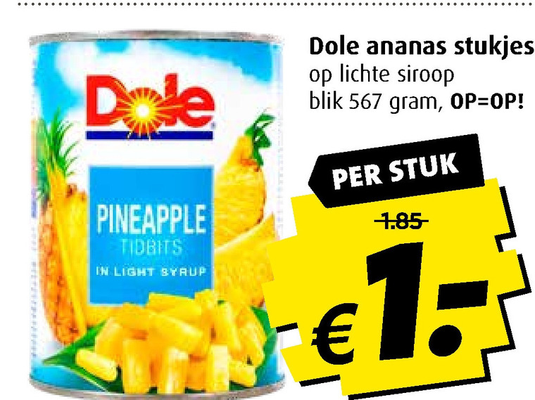 Dole   ananas uit blik folder aanbieding bij  Boni - details