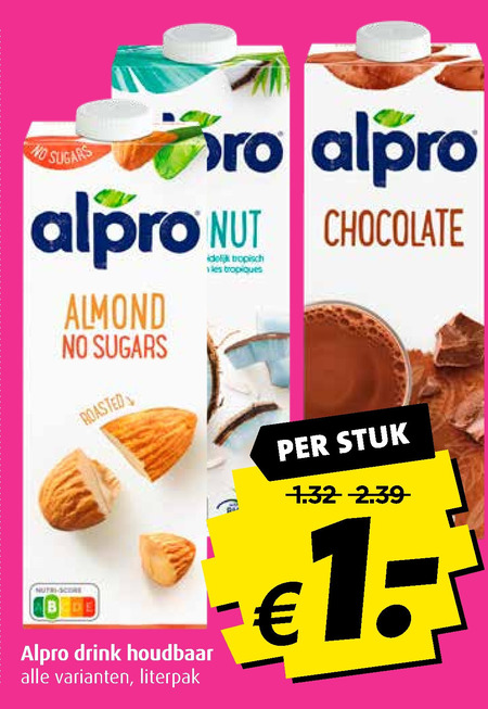 Alpro   soja melk folder aanbieding bij  Boni - details