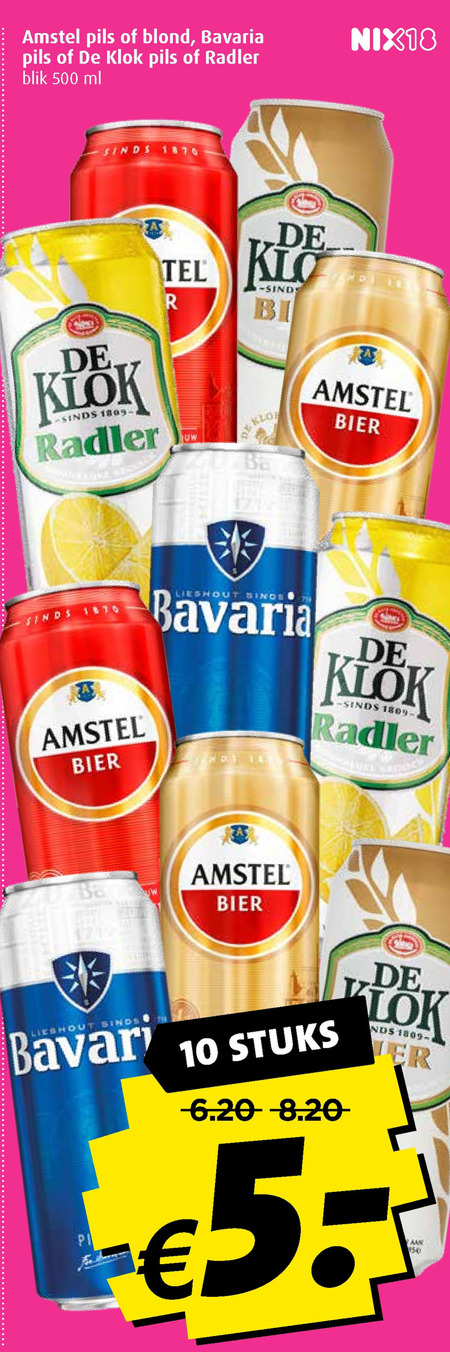 De Klok   blikje bier, radler bier folder aanbieding bij  Boni - details