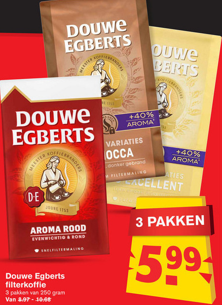 Douwe Egberts   koffie folder aanbieding bij  Hoogvliet - details