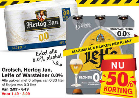 Warsteiner   alcoholvrij bier folder aanbieding bij  Hoogvliet - details