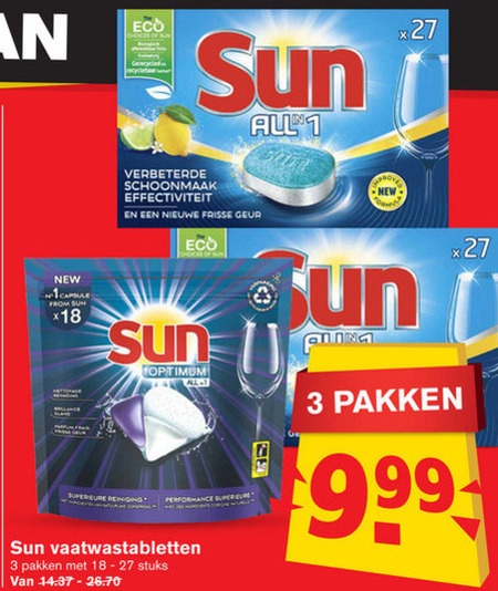 Sun   vaatwasmiddel folder aanbieding bij  Hoogvliet - details