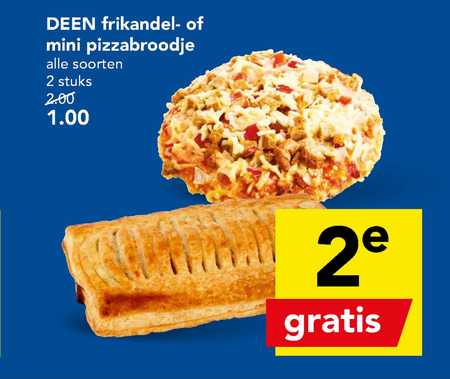 Deen Huismerk   frikandelbroodjes, pizzabroodje folder aanbieding bij  Deen - details