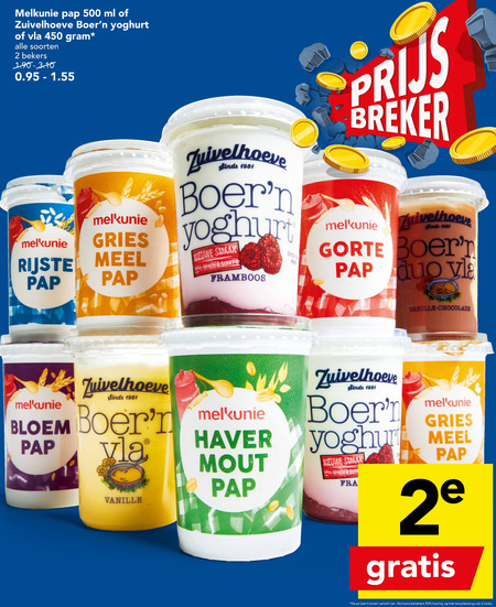 Zuivelhoeve   vla, pap folder aanbieding bij  Deen - details