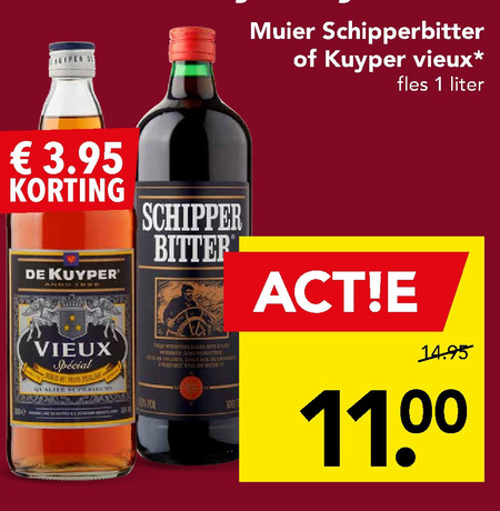 Schipperbitter   vieux, kruidenbitter folder aanbieding bij  Deen - details