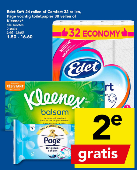 Page   vochtig toiletpapier, tissue folder aanbieding bij  Deen - details