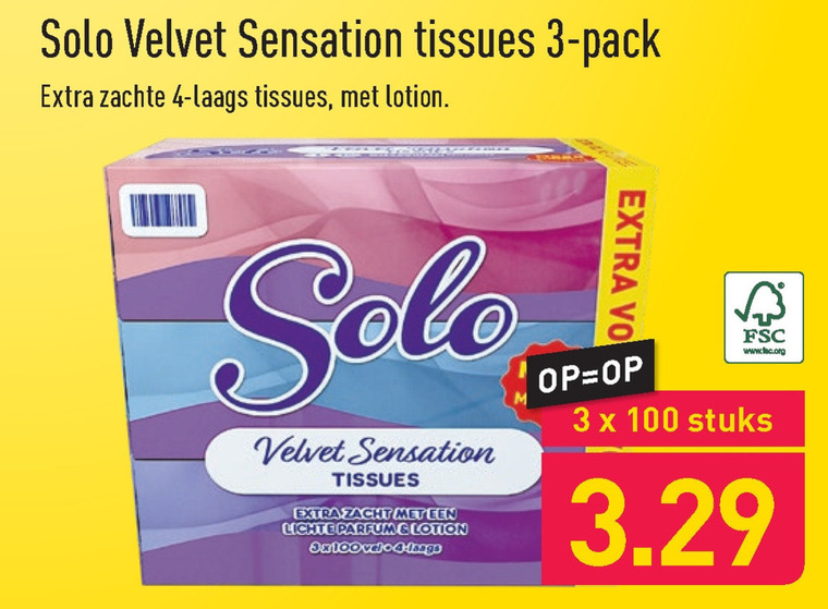 Solo tissue folder aanbieding bij Aldi details