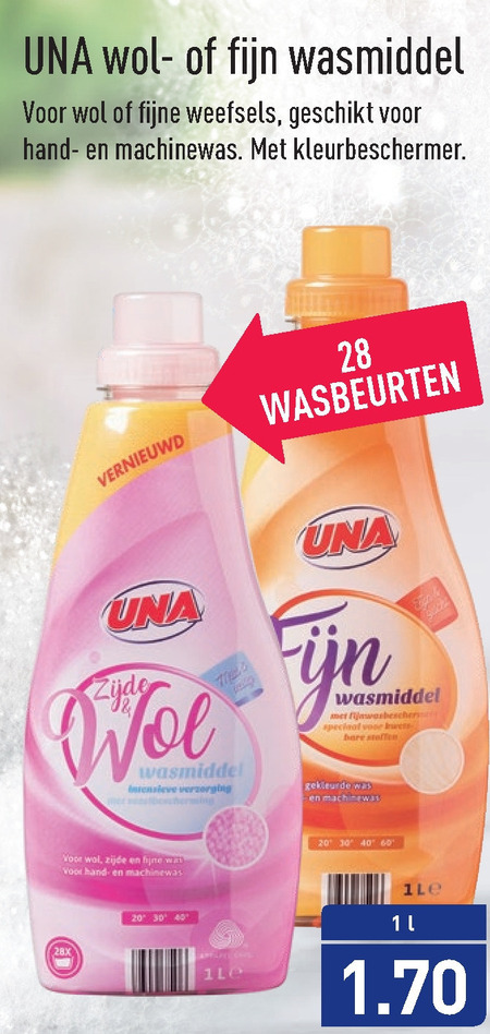 Una   speciaalwasmiddel folder aanbieding bij  Aldi - details