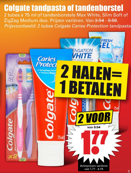 Colgate   tandpasta, tandenborstel folder aanbieding bij  Dirk - details