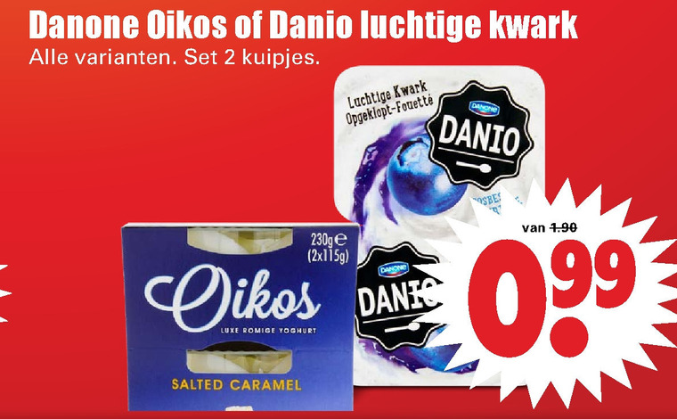 Danone Danio   vruchtenyoghurt, kwark folder aanbieding bij  Dirk - details