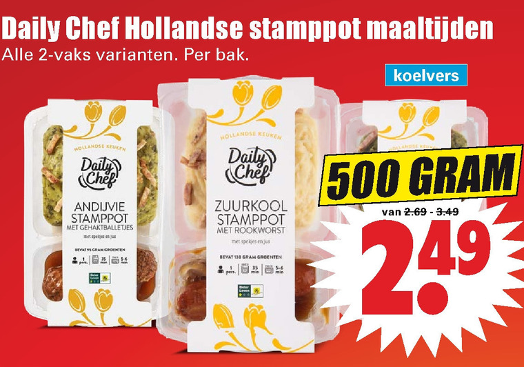 Daily Chef   stamppot  folder aanbieding bij  Dirk - details