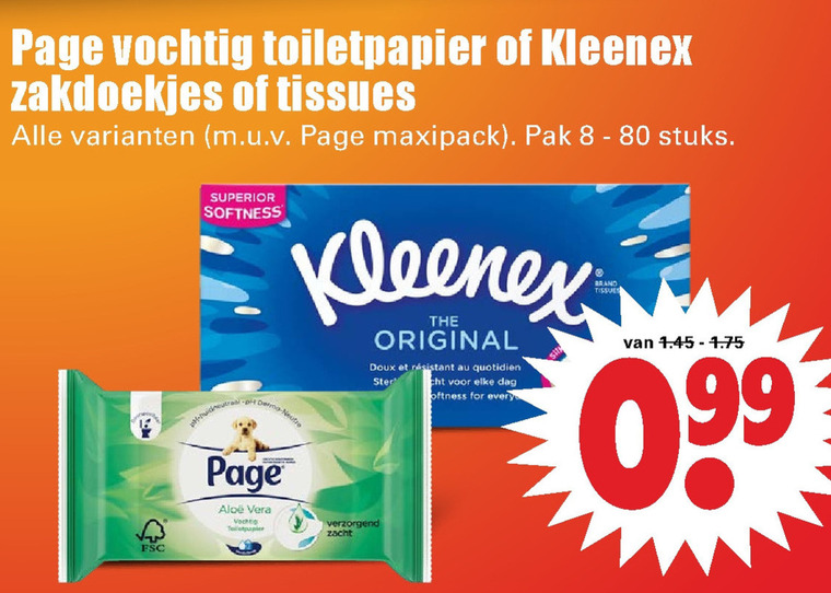 Page   tissue, zakdoek folder aanbieding bij  Dirk - details