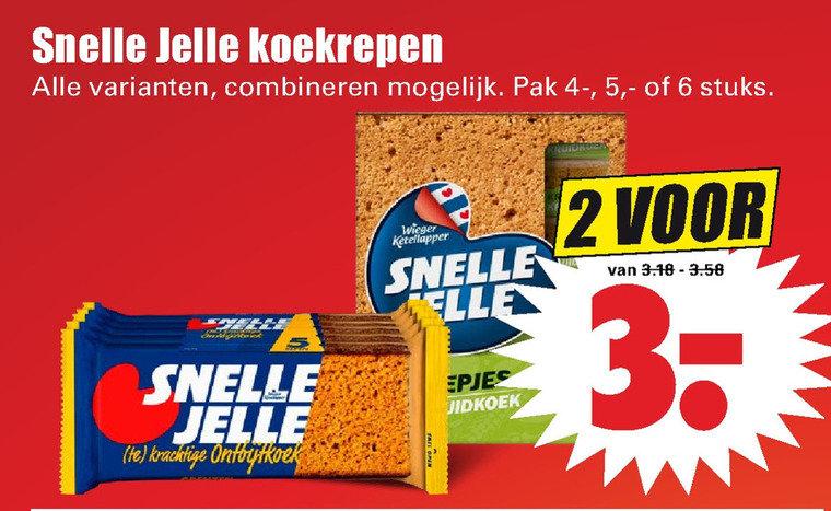 Snelle Jelle   ontbijtkoekreep folder aanbieding bij  Dirk - details