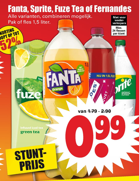 Fanta   ice tea, frisdrank folder aanbieding bij  Dirk - details